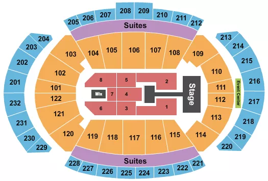seating chart for T-Mobile Center - Kirk Franklin - eventticketscenter.com