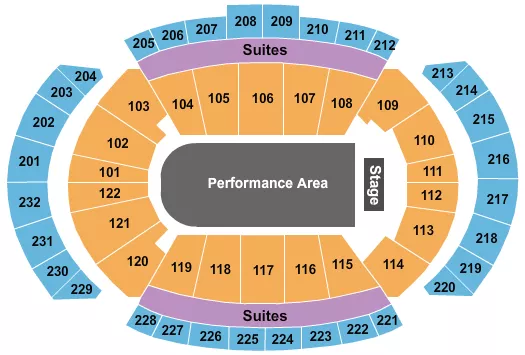 seating chart for T-Mobile Center - Performance Area - eventticketscenter.com