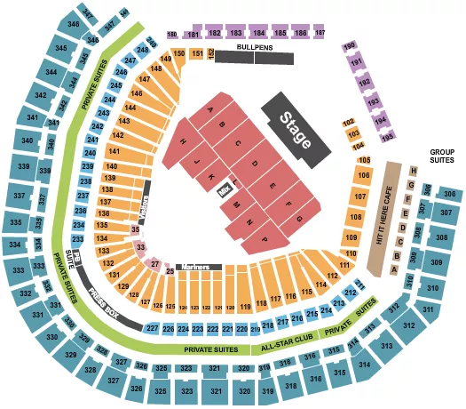 seating chart for T-Mobile Park - Billy Joel - eventticketscenter.com