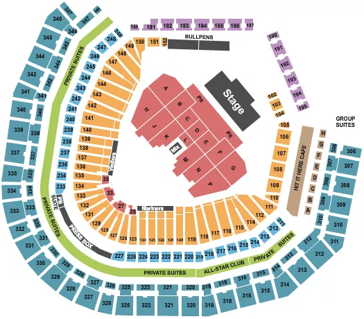 seating chart for T-Mobile Park - Chris Stapleton - eventticketscenter.com