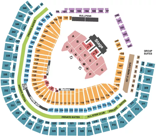 seating chart for T-Mobile Park - Kane Brown - eventticketscenter.com