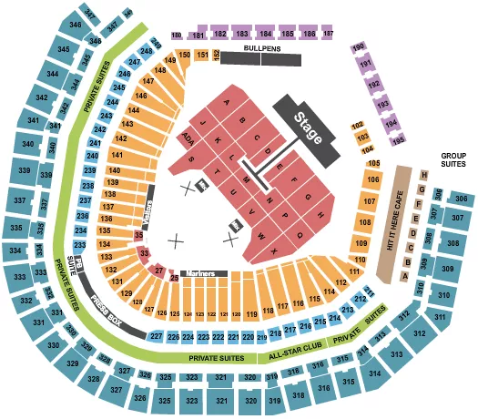 seating chart for T-Mobile Park - Post Malone - eventticketscenter.com