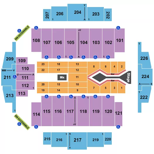 seating chart for Tacoma Dome - Blake Shelton - eventticketscenter.com