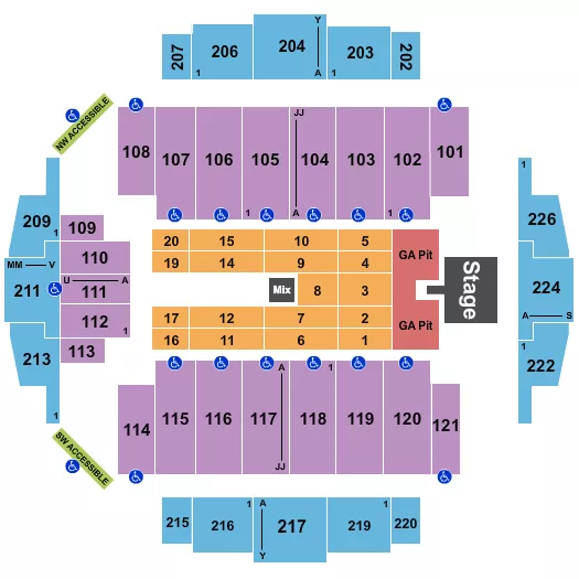 seating chart for Tacoma Dome - Cody Johnson - eventticketscenter.com