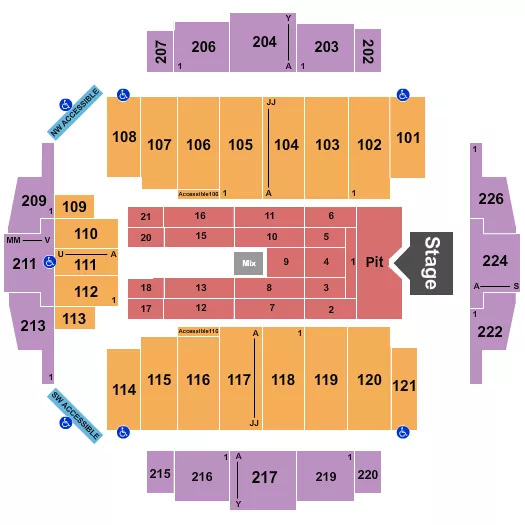 seating chart for Tacoma Dome - Cody Johnson - eventticketscenter.com