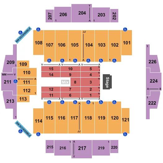 seating chart for Tacoma Dome - End Stage 2 - eventticketscenter.com