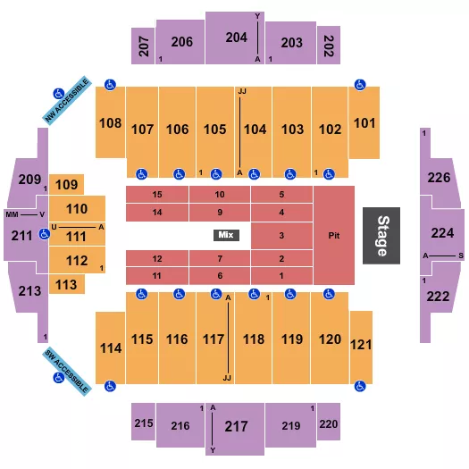 seating chart for Tacoma Dome - Endstage Pit - eventticketscenter.com