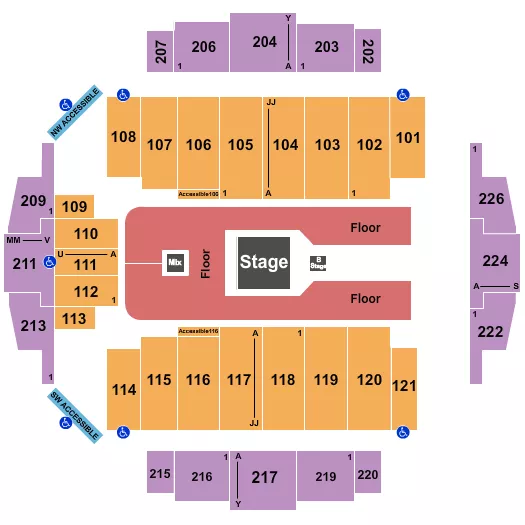 seating chart for Tacoma Dome - Forrest Frank - eventticketscenter.com