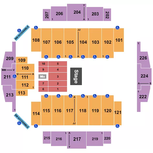 seating chart for Tacoma Dome - Half Flr 1-10 - eventticketscenter.com