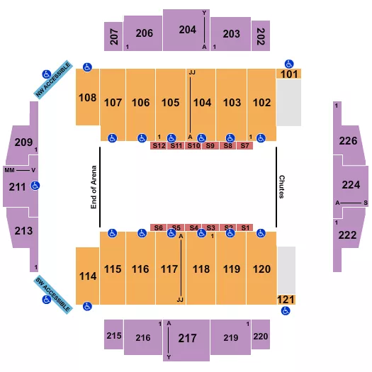 seating chart for Tacoma Dome - PBR 2 - eventticketscenter.com