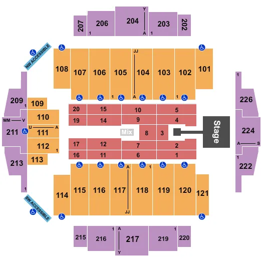 seating chart for Tacoma Dome - Pink - eventticketscenter.com