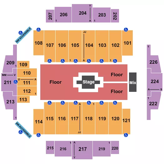 seating chart for Tacoma Dome - Zach Bryan - eventticketscenter.com
