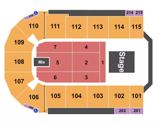 seating chart for Tahoe Blue Event Center - Endstage 4 - eventticketscenter.com