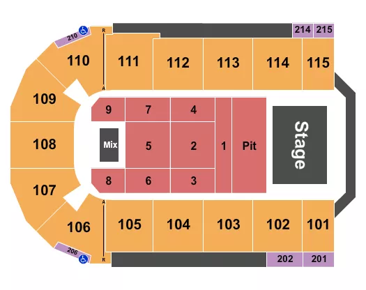 seating chart for Tahoe Blue Event Center - Endstage GA Pit - eventticketscenter.com