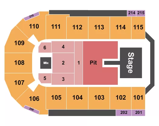seating chart for Tahoe Blue Event Center - Endstage Pit Catwalk - eventticketscenter.com