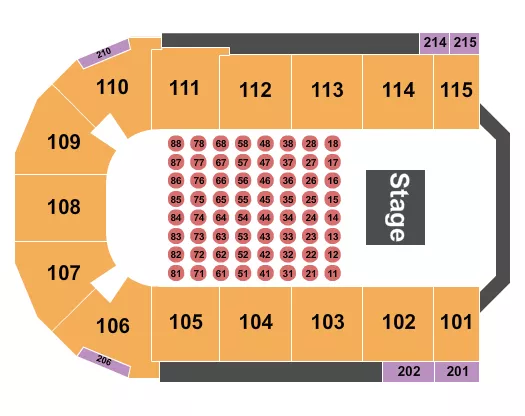seating chart for Tahoe Blue Event Center - Endstage Tables - eventticketscenter.com