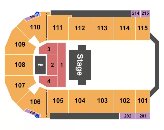 seating chart for Tahoe Blue Event Center - Half House 1-4 - eventticketscenter.com