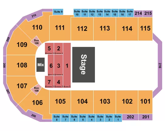 seating chart for Tahoe Blue Event Center - Half House 3 - eventticketscenter.com