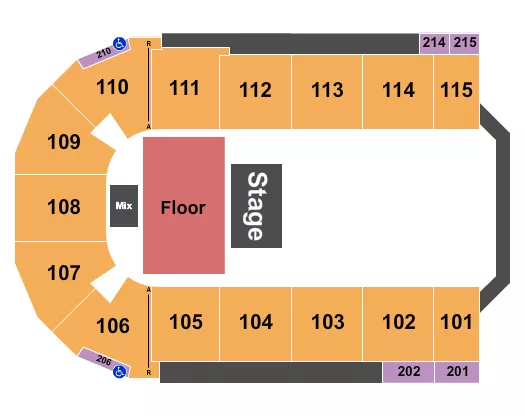 seating chart for Tahoe Blue Event Center - Half House Floor - eventticketscenter.com