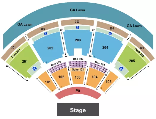 seating chart for Talking Stick Resort Amphitheatre - Endstage Pit 2 - eventticketscenter.com