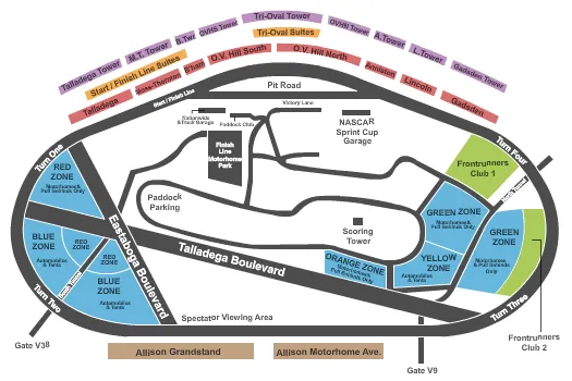 seating chart for Talladega Superspeedway - Racing - eventticketscenter.com
