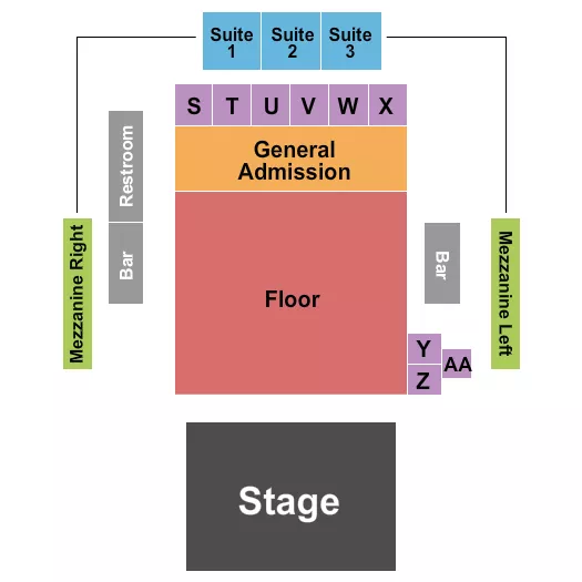 seating chart for Tannahill's Tavern and Music Hall - Endstage - eventticketscenter.com