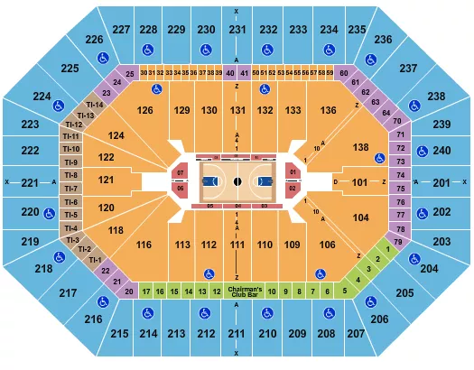seating chart for Target Center - Basketball - eventticketscenter.com