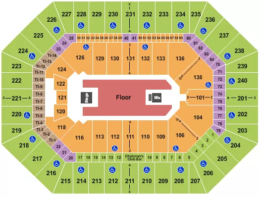 seating chart for Target Center - Endstage GA Floor 3 - eventticketscenter.com