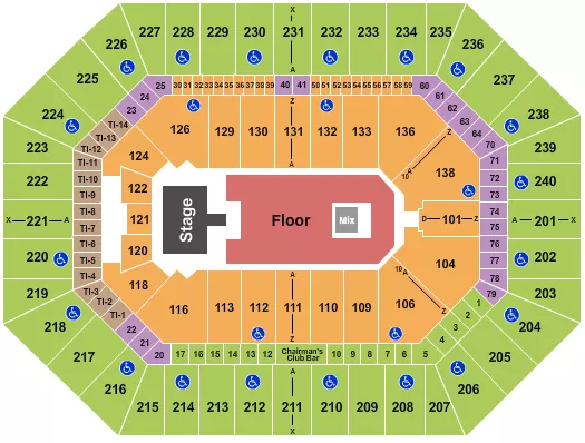 seating chart for Target Center - Endstage GA Floor with Catwalk - eventticketscenter.com
