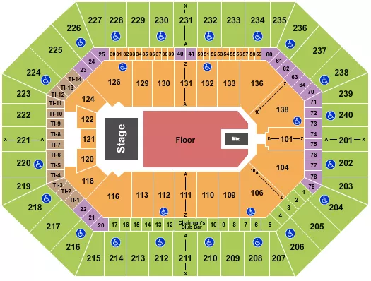 seating chart for Target Center - Endstage GA Flr - eventticketscenter.com