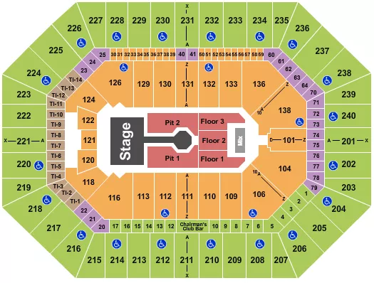 seating chart for Target Center - Endstage Pit 3 - eventticketscenter.com