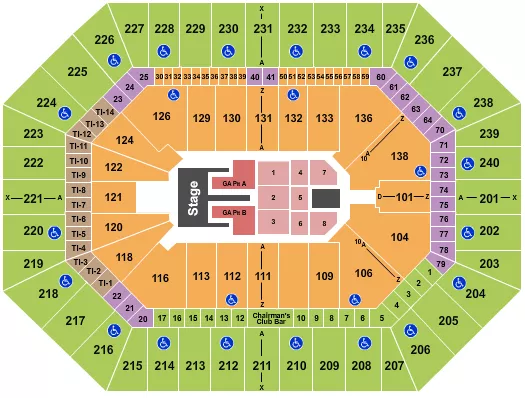 seating chart for Target Center - Kane Brown 2024 - eventticketscenter.com