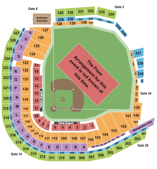 seating chart for Target Field - Generic Floor - eventticketscenter.com