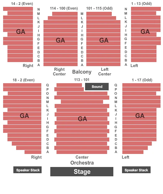 seating chart for Tarrytown Music Hall - General Admission - eventticketscenter.com