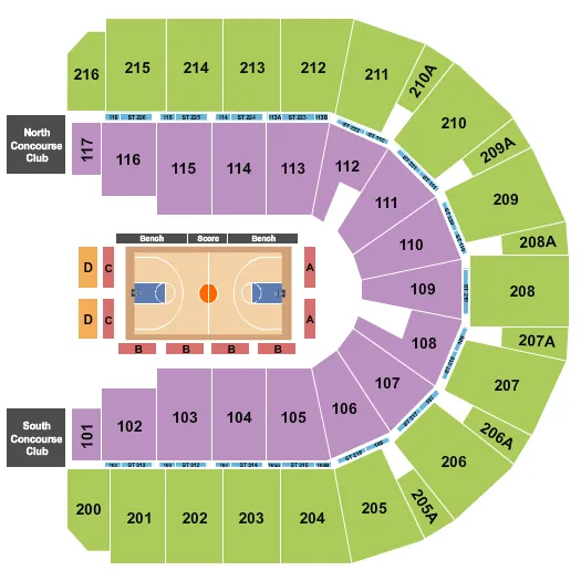 seating chart for Vibrant Arena at The MARK - Basketball Globetrotters - eventticketscenter.com