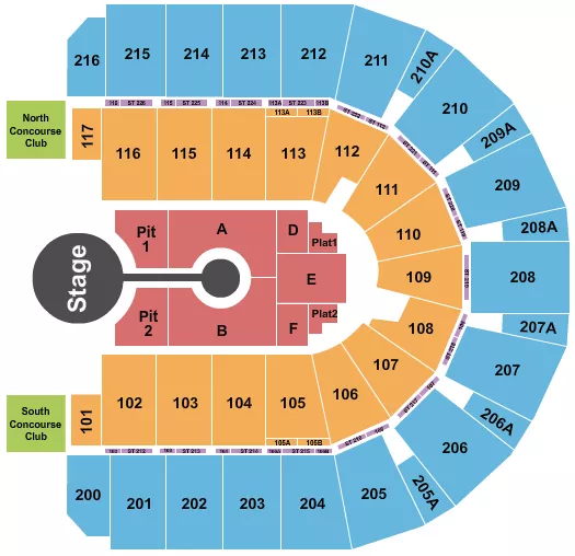 seating chart for Vibrant Arena at The MARK - Brandon Lake - eventticketscenter.com