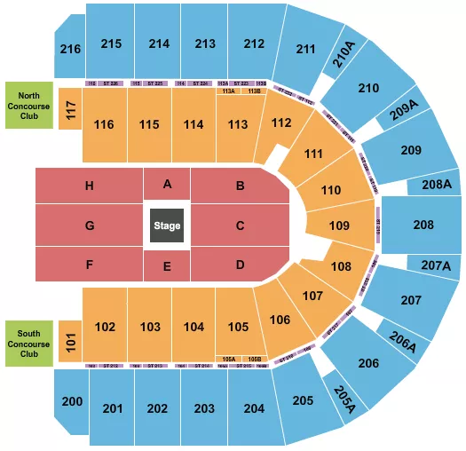 seating chart for Vibrant Arena at The MARK - Center Stage - eventticketscenter.com