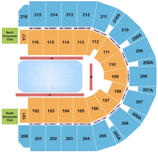 seating chart for Vibrant Arena at The MARK - Disney On Ice 2021 - eventticketscenter.com