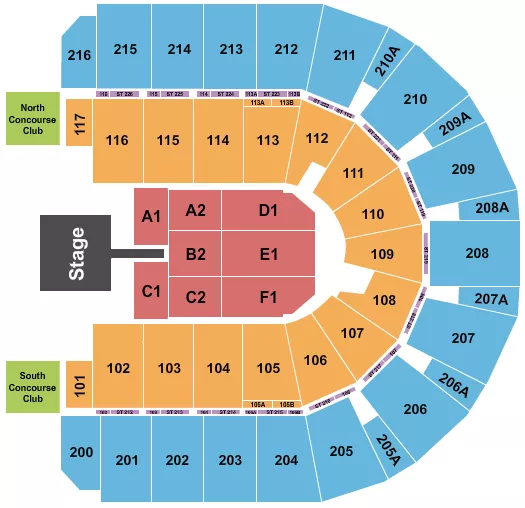 seating chart for Vibrant Arena at The MARK - Endstage Pit - eventticketscenter.com