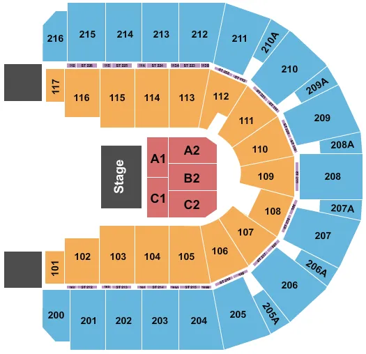 seating chart for Vibrant Arena at The MARK - Half House 3 - eventticketscenter.com