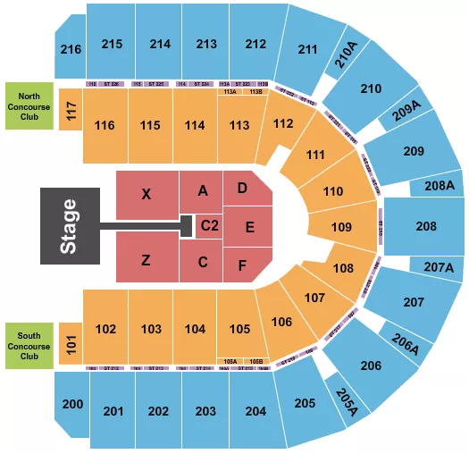 seating chart for Vibrant Arena at The MARK - TobyMac - eventticketscenter.com