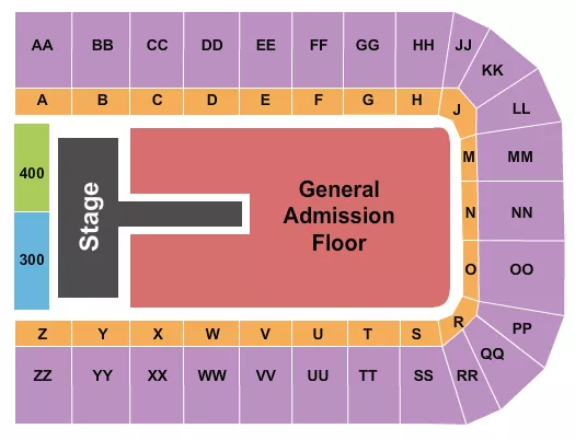 seating chart for Taylor County Expo Center - Endstage GA Floor - eventticketscenter.com