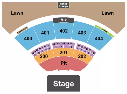 seating chart for Everwise Amphitheater at White River State Park - Endstage GA Pit 2 - eventticketscenter.com