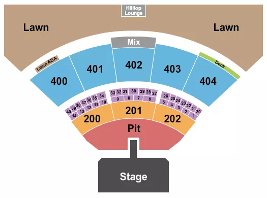 seating chart for Everwise Amphitheater at White River State Park - Endstage GA Pit w/ Catwalk - eventticketscenter.com