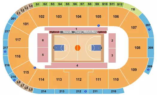 seating chart for Tech CU Arena - Harlem Globetrotters - eventticketscenter.com