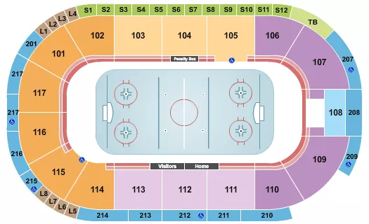 seating chart for Tech CU Arena - Hockey - eventticketscenter.com