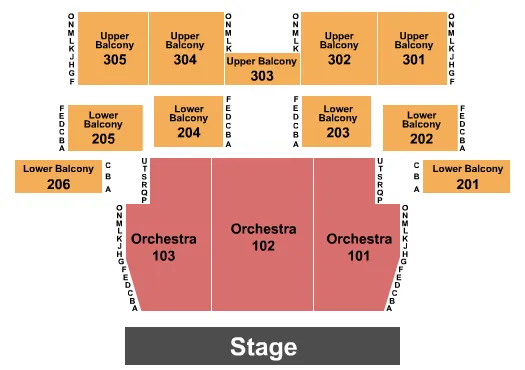 seating chart for Temple Theatre - Tacoma - Endstage - eventticketscenter.com