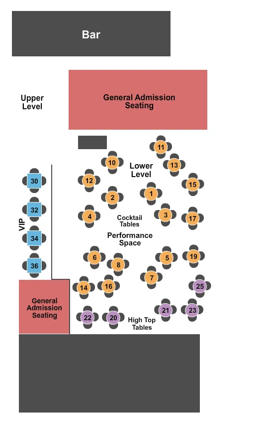 seating chart for The Abbey - Orlando - Endstage - eventticketscenter.com