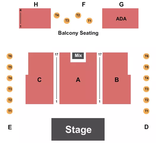 seating chart for The Admiral - Omaha - Endstage 2 - eventticketscenter.com