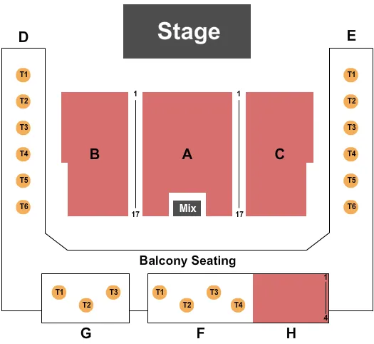 seating chart for The Admiral - Omaha - End Stage - eventticketscenter.com